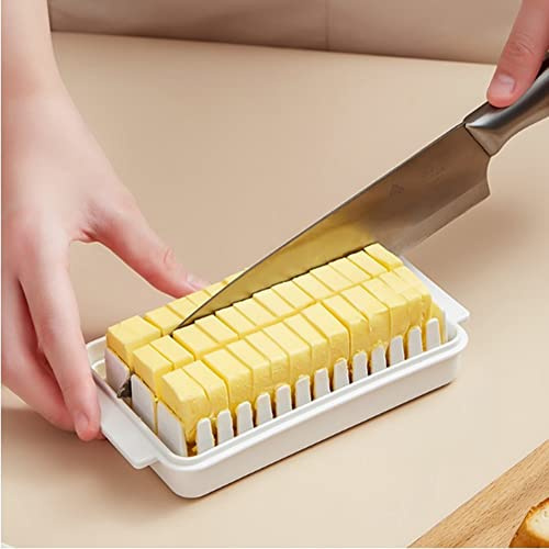 SPORTARC Burriera con coperchio e custodia da taglio, burriere con coperchi per tutte le esigenze di cottura, frigorifero per formaggio e burro al forno, 16,5 x 9,5 x 5 cm