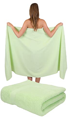 Betz Badetuch 2 Stück XXL 100x200 cm 100% Baumwolle – Weiches Frottee Saunatuch & Strandtuch – Pflegeleicht & saugstark – Palermo Serie – Farbe grün