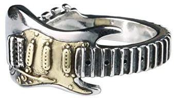 Anillo de banda abierta para guitarra punk rock para hombres, mujeres, adolescentes, punk gótico, ajustable, extensible, nudillos, dedo medio, regalo de moda, hip hop, Metal, Nuevo
