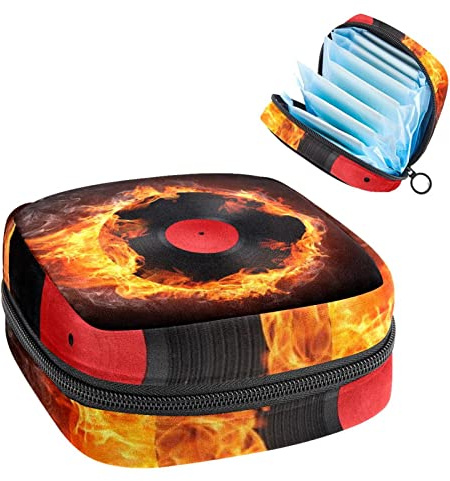 Damenbinden Aufbewahrungstasche, Period Kit Tasche für Schule, Menstruationstasse Tasche, Damenbinden Pads Organizer Tasche, Record in Fire Flame