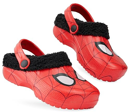 Marvel Spiderman Zoccoli Bambino, Ciabatte da Casa Invernali Foderato in Pile - Regalo Ragazzo