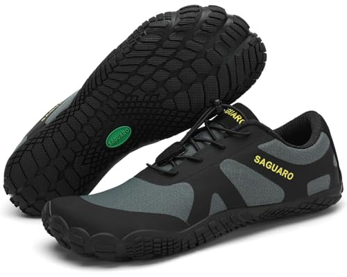 SAGUARO Herr dam barfotaskor vandringsskor traillöparskor minimalistiska utomhus vattensportskor storlek 36–48, Grågrön A197, 42 EU