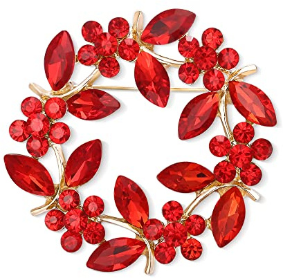 EVER FAITH Brosche österreichischen Kristall Blume Kranz Vintage Hohle Girlande Clip Pin für Damen