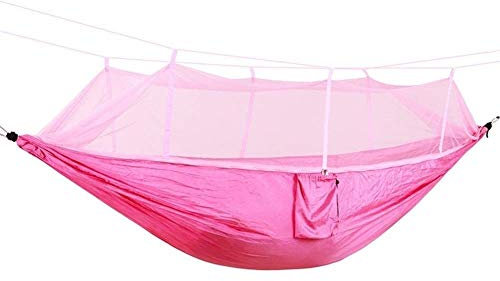 Erholung 1–2 Personen tragbare Outdoor-Camping-Hängematte mit Moskitonetz, Fallschirmstoff, Hängebett, Jagd, Schlafen, Schaukel, Geschenke für Wanderer