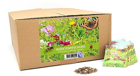 FLORTUS – Bienenwiese Samen für Gastgeschenke & Werbegeschenke (500 Stück) – bunte Wildblumensamen Mischung für Bienen, Schmetterlinge & Insekten – Saatgut für eine insektenfreundliche Blumenwiese
