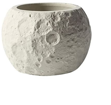 ENGENDER Pot de Fleur Pot de Plante Vert Lune de Couleur personnalisé Pot de Plante Rond créatif en Ciment Pot de Plante Durable Planteur (Color : Beige)