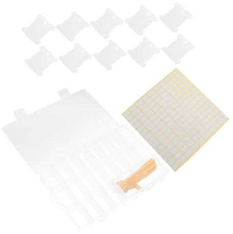 TEHAUX 1satz Fach Garn Organizer Mit Aufbewahrungsbox Hand-Winder Winderplatten Und Aufklebern Für Kreuzstich Und Nähprojekte Praktische Lösung Zur Aufbewahrung Von Stickgarn Und