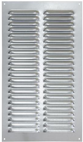 Rejilla de ventilación de metal galvanizado con red de protección contra insectos, 20 x 35 cm, 20 x 35 cm