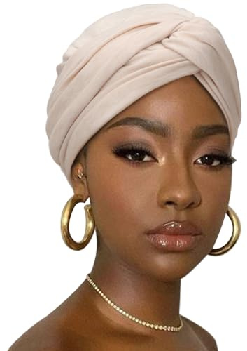 DRESHOW Haar Wrap für Damen Gerippte Weich Turban Stretch Jersey Kopftuch Atmungsaktiv Leichtgewicht Turban Einfarbig