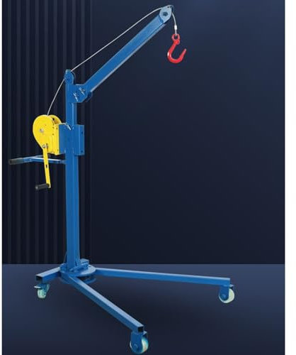 Grúa Elevador Altura Regulable Grúa Elevadora Para Mover Cargas Pesadas, Polipasto Rodante Portátil Plegable Equipo De Elevación Manual Con Cabrestante Autoblocante De Dos Vías(Load 600kg/1322lbs)