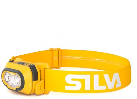 Silva Stirnlampe Batteriebetrieben - Discover - 500 Lumen - 3 Helligkeitsstufen - Weiß, Orange & Rot LED Stirnlampe Kopflampe Rotlicht - Kopflampe Rotlicht Joggen