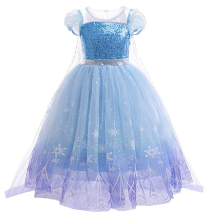 Lito Angels Vestido de Princesa de Fantasía con Capa para Niñas, 3-11 Años | Corpiño de lentejuelas, Falda de tul en capas, Capa, Carnaval y Halloween, Fiesta de cumpleaños