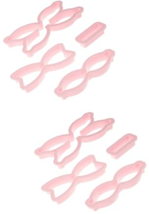 TOPBATHY 2 Sätze Bogenform Schokoladenkekse Fliege-Schablone Kuchen verzieren Keksformen Hochzeitstortenschneider backformen backform Stollen Kuchenformen Fliegenformen Plastik Rosa