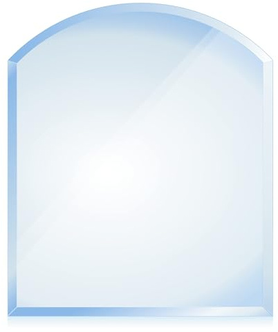 BIJON Funkenschutz-Platte mit Facettenschliff | Glasplatte Kaminofen | Kaminschutz mit ESG Sicherheitsglas | Kamin Zubehör | Kamin Glasplatte | Segmentbogen 120 x 100 cm | 6mm