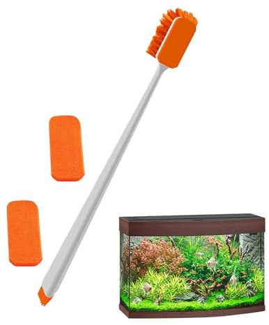 Reinigungsbürste für Aquarien, Reinigungswerkzeuge für Aquarien, Reinigungsschwamm für Aquarien, Algenreiniger für Aquarien, rutschfeste Bürsten für Aquarien mit zwei Ersatzwatten
