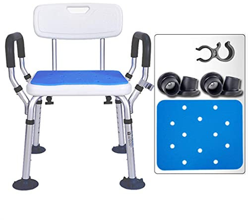 Banco de ducha ajustable con brazos para bañera, asiento de baño portátil y montaje de herramientas, taburete de ducha para ancianos y discapacitados, silla de ducha con función de elevación de bañera