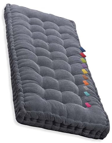 Bankkissen für Innen- und Außenbereich, waschbar, Sitzpolster für 1-, 2-, 3-Sitzer, Gaen, Schaukelliege, Bank, Sofa, Terrasse, Küche, Veranda, Hängematte, Rattan, Rasen, Dunkelgrau