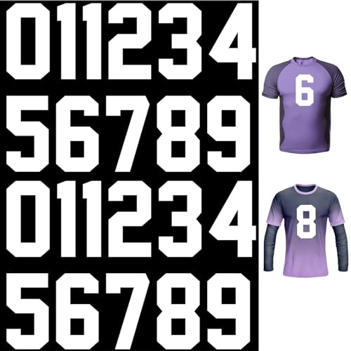 Ptwola 22 stycken siffror lappar att stryka på värmepress överföringsnummer 0 till 9 mjuka stryknummer applikation för laguniformer, sport t-shirts, kläder, mössor, jeans, gör-det-själv-tillbehör