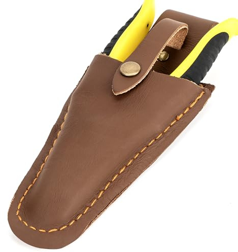 Linkidea Custodia portautensili,custodia multiuso e porta cintura per piccole pinze/forbici/cesoie da potatura Custodia in pelle vegana resistente con clip da cintura per elettricisti e giardinieri