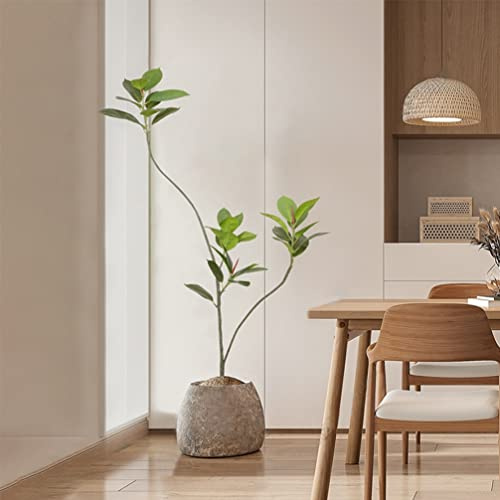 4.6ft Artificial Plant in Black Pots Fiddle Leaf Fig Greenery Trees Fake Rubber Leaf Tree for Home Office Decor,B