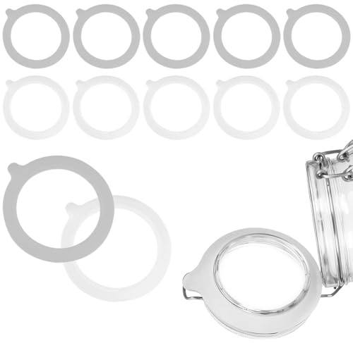 JEYORZY 12 Stück Silikon Ersatz Dichtungen, Gummiringe Für Weckgläser, Gläser Gummiringe Silikon Glasdichtungen Weich Ersatz, Für Normale Weithalsgläser Klammer Deckel Einmachglasdeckel - 2 Farben