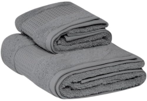 BELLORA - Set Asciugamani Bagno Viso e Bidet in Cotone - Asciugamani Resistente a Lavaggi, Include 1 Asciugamano Viso 55 x 100 cm e 1 Asciugamano Bidet Ospite 40 x 60 cm - Asciugamani 2 Pezzi