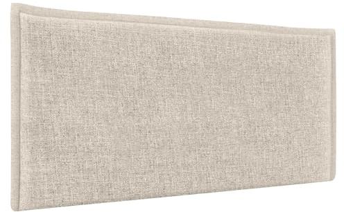 DHOME Testiera in lino naturale liscia con bordatura, testata tappezzata, letto moderno Top Trending (Lino naturale, 90 cm letto 70/80/90 cm)