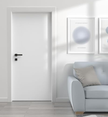 Adesivi per Porte Interne 80x210 Bianco Adesivo Porta Legno 3D Pellicola Adesiva Carta da Parati Soggiorno Bagno Autoadesivo Porta Murale Decorazione M4766