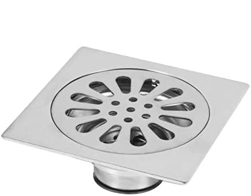 Scarico a Pavimento Quadrato in Acciaio Inox per Bagno – Griglia per Piastrelle, Anti-Odore e Anti-Intasamento, Sifone Scolapiatti per Doccia e Pavimenti ART.3213959