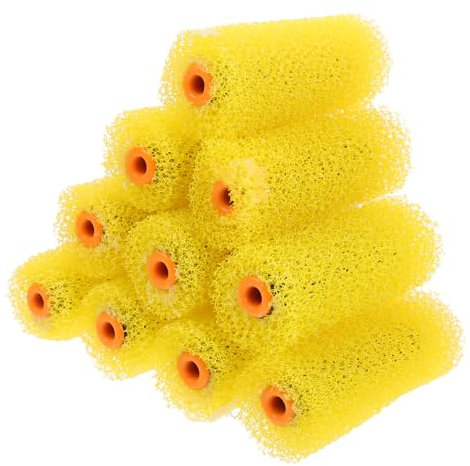 WATIIFUFU 4 Inch Textured Paint Roller Brush Set Refillable Sponge Roller Covers for Walls Medium Foam for Art Painting and Drywall Texture 10-Piece Kit