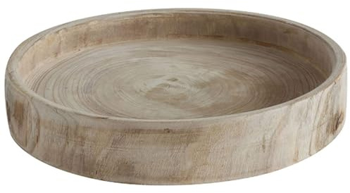 KDAMGOQE Wood Bowls Decorative, 13 Inch Round Potpourri Bowl, Coffee Table Tray for Entryway, Table, Kitchen, Cafe, Wooden Fruit Bowl