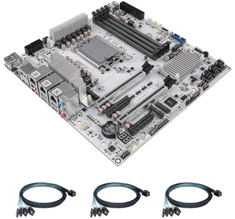StoneStorm W680 12-Bay NAS Server M-ATX Motherboard(LGA1700, 12th/13th/14th Gen. Desktop Processor), 4* U-DIMM DDR5 MAX 128GB, 3* M.2 NVMe, 12* SATA 3.0, 10G RJ45, PCI-E x16, Type-C 10Gbps, 8K Display