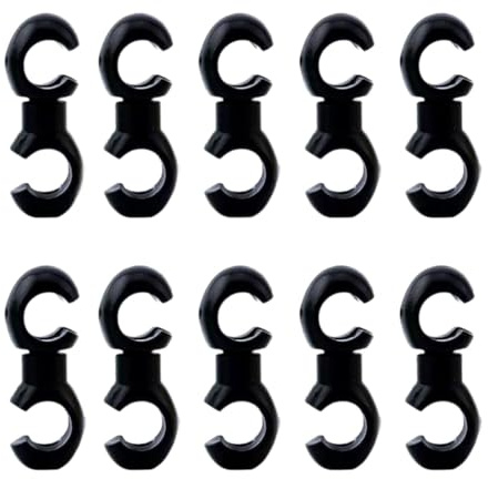 Fermacavi per bicicletta, 10 pezzi, gancio a S, clip per cavi del freno per tubi dell'olio della bicicletta da strada di montagna (2 x 0,8 cm), colore nero