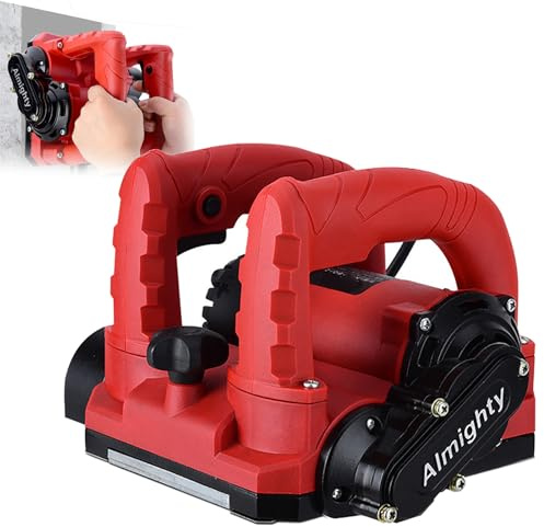 1600W Electric Wall Scraper Planner - Automatic Wall Planing Machine with Side Knife, Concrete Shovel for Granite, Stone, Marble, 200mm Width, 1-4mm Depth