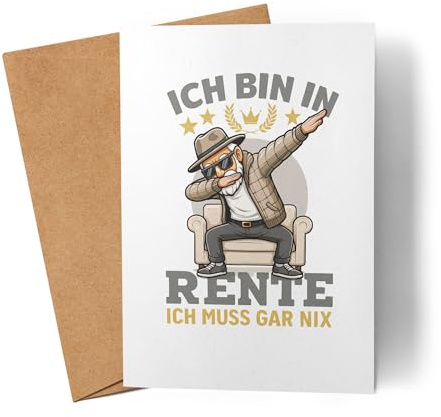 Lilavie-Design Ich bin in Rente Karte Grußkarte – Lustiges Geschenk zum Ruhestand für Männer Frauen und Kollegen