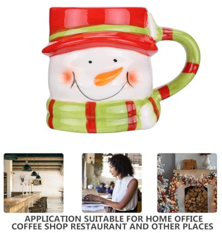 JECOMPRIS Tazza in Ceramica Pupazzo di Natalizia Design Allegro per Regali Divertenti di Natale Tazza da Colazione e Bevande Calde