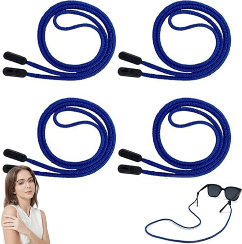 4PCS Secure Glasses Cord,Glasses Strap,Spectacles Cord,Spectacle Chains,Gla-Sses Lanyard For Men,Non-Slip Gla-Sses Neck Strap,Universal Polyester Material,Eyewear Accessories For Sports & Active Use