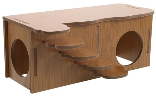 TOBBOMEY Hamsterhaus Mehrkammer Versteck aus Bissfestem Kunststoff 27x14x10,5cm Hamsterlabyrinth mit Kletterleiter Kleintierhaus für Rennmäuse Nagetierzahnpflege Rückzugsort
