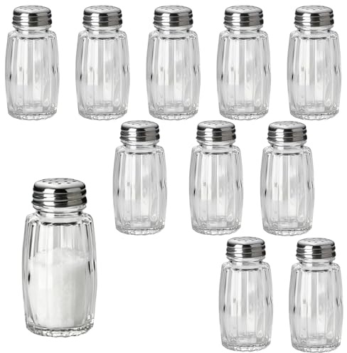 Lot de 10 salières et poivrières, petites salières avec tamis fins, mini salières en verre, mini salières pour les déplacements, ensemble de boîtes à épices pratiques pour la cuisine, le barbecue et