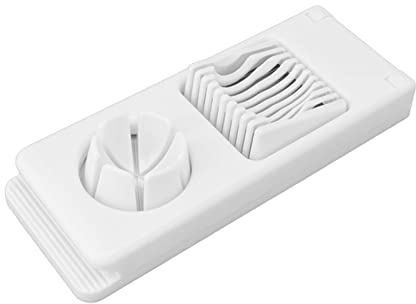 Generic Äggskärare Av Rostfritt Stål 2 i 1 Manuell Kokt äggskärare för Enkel Matlagning och Middag, Säker och Hygienisk för Köksentusiaster, 304 Rostfritt Stål 8,6x3,3x1,1in