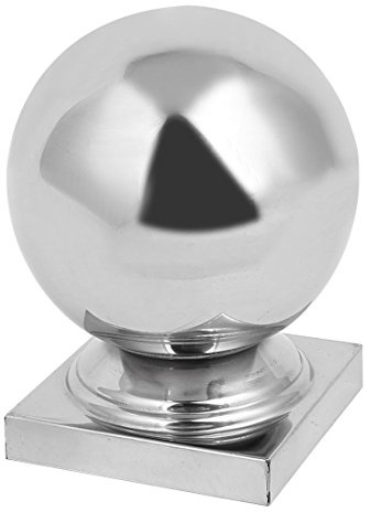 Sourcingmap 60mmx60mm Ball Top Cap 201 Stainless Steel Silver Tone for Stair Newel Fence Post