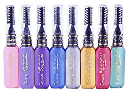 8 Farben Haarkreide Kamm Für Mädchen Temporär Haarfarbe Kreide Kamm Auswaschbar Halloween Colorationen Haarfarbe