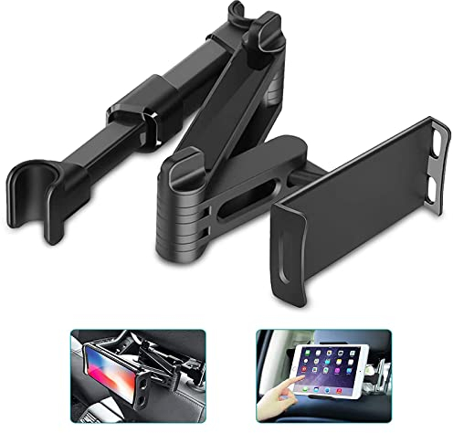 Linkstyle Tablet Halterung Auto, Ausziehbare KFZ Tablet Halter Kopfstütze, Universelle 360° Drehung KFZ Kopfstützenhalterung für iPad Switch Samsung & 4-10,6 Zoll Geräte