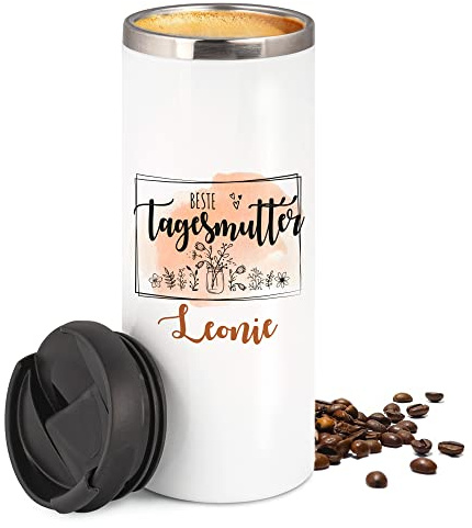 GRAZDesign Thermobecher für Tagesmutter, Kaffeebecher to go mit Namen, Geschenk personalisiert Weihnachten, Geburtstag, Abschied für Tagesmutti, 350ml
