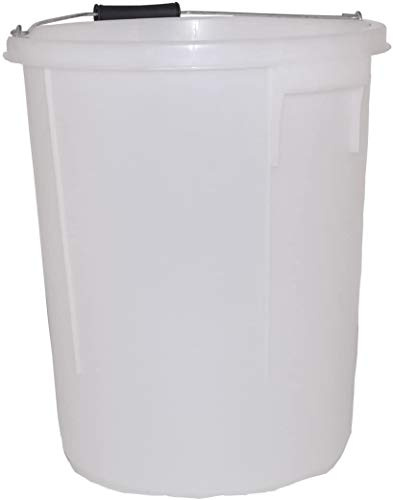 M1SS 25 Litre White sturdy Plastic Bucket With Metal Handle And Measuring Guide Inside for store water and food, Multipurpose storage bucket ideal for plastering, mixing cement, gardening