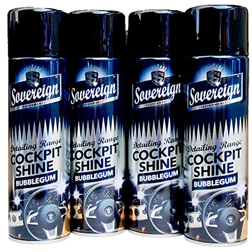 Sovereign Car Dashboard Cockpit Shine Cleaner BUBBLEGUM Scented Spray 4 x 500ml