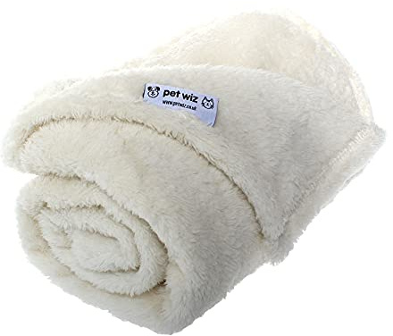 Couverture en polaire douce et pelucheuse pour chats et chiens, couverture chaude pour animaux de compagnie, lavable en machine, couverture de lit et pour les voyages, protège les meubles, crème