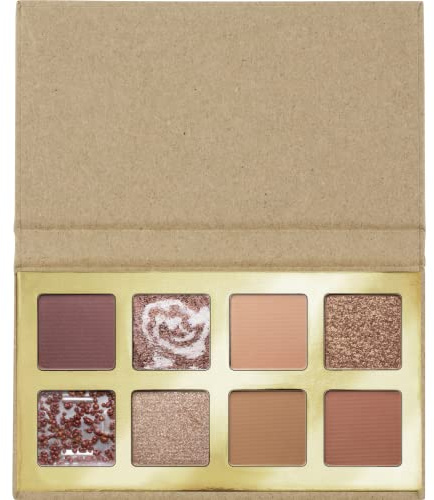 essence Coffee to glow eyeshadow palette, Lidschatten, Nr. 01, Braun, 8 Braun-Töne, glänzend, intensiv, schimmernd, vegan, ohne Mikroplastikpartikel, Nanopartikel frei, ohne Parfüm, 1er Pack (5.6g)