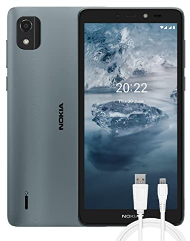 Nokia C2 2nd Edition Smartphone 4G 32GB, 2GB RAM, Display 5.7, Camera 5 Mp, Batteria 2400 mAh, Dual Sim, Blue Ghiaccio, Versione con Cavo Micro-USB Aggiuntivo (1mt)