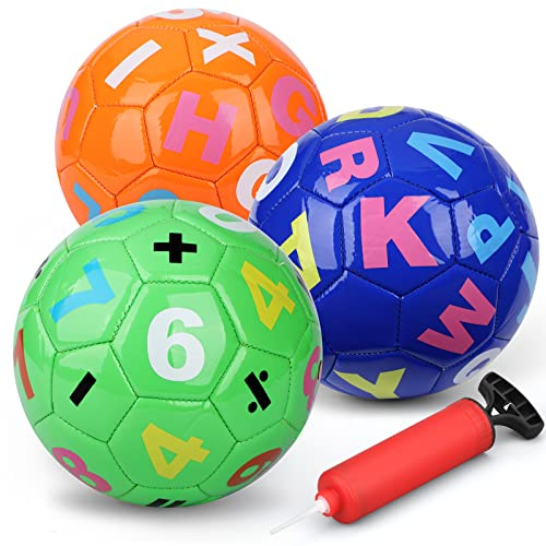 Dilabnda Mini-Kinder-Fußball-Gummibälle, Sportspielzeug, 15.2 cm, bunte Strandbälle für Mini-Fußballtor, 3 Stück, weiche Bälle für aufblasbare Gegenstände, Poolreifen